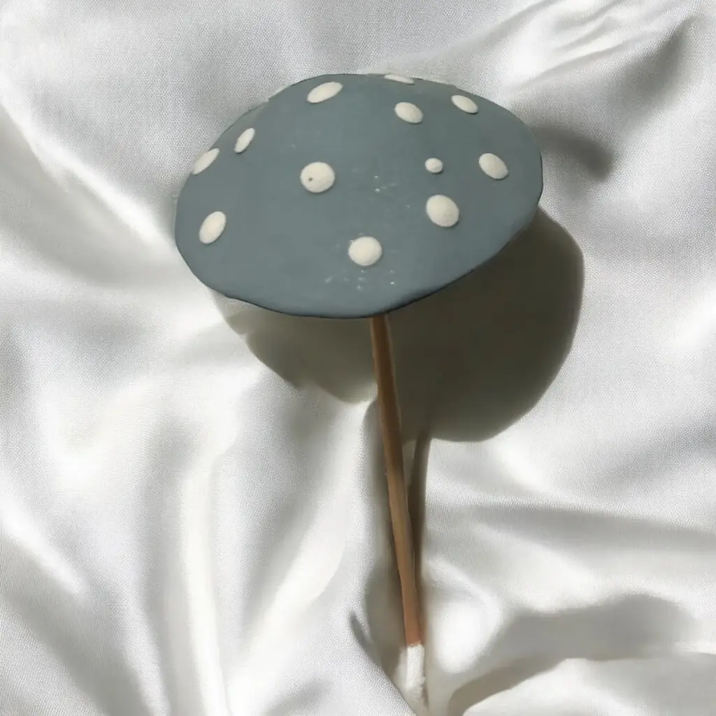 Blue Mushroom Plant Stake