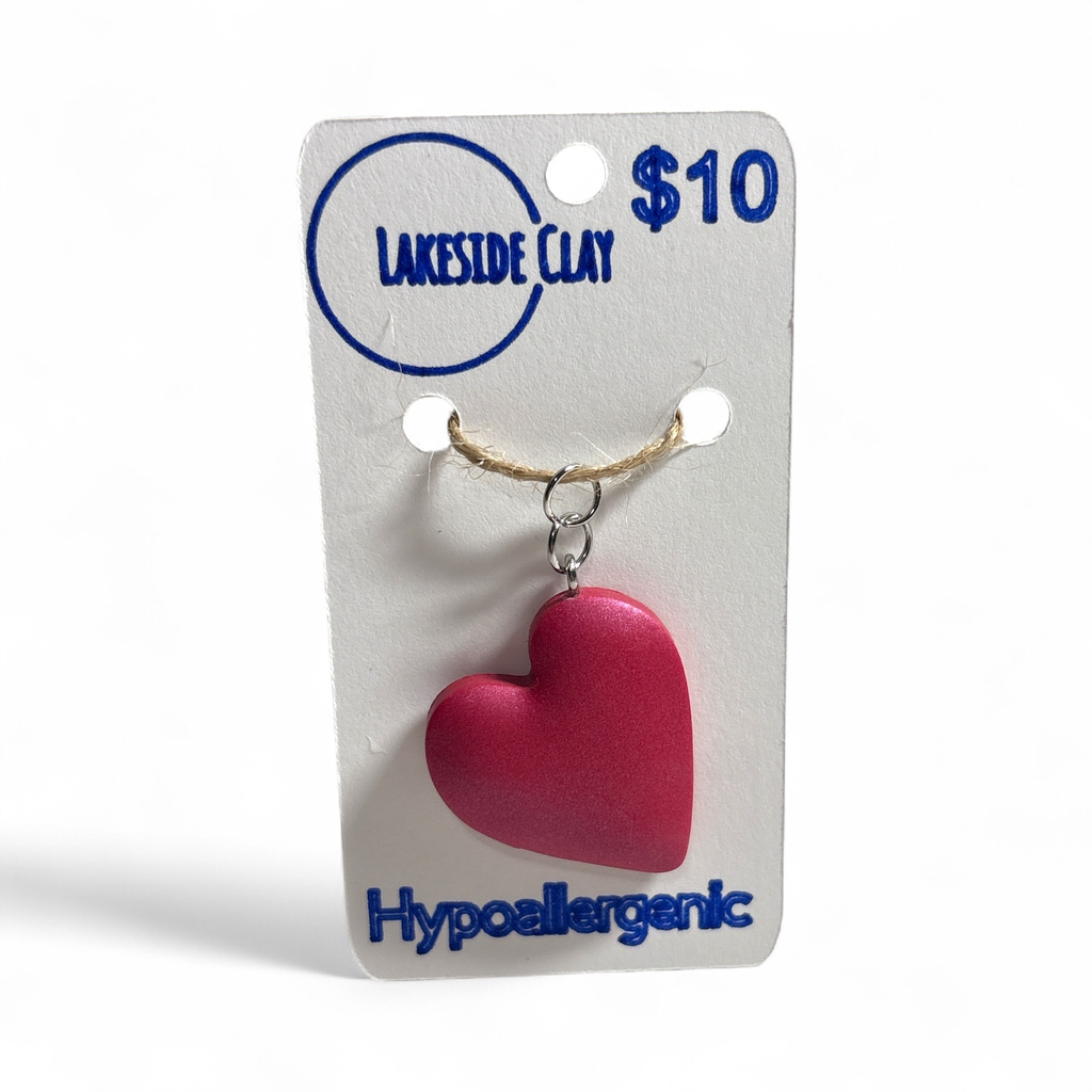 Pink Puffy Heart Pendant