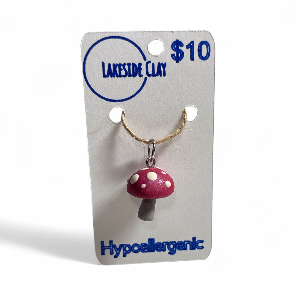 Purple Pink Mushroom Pendant