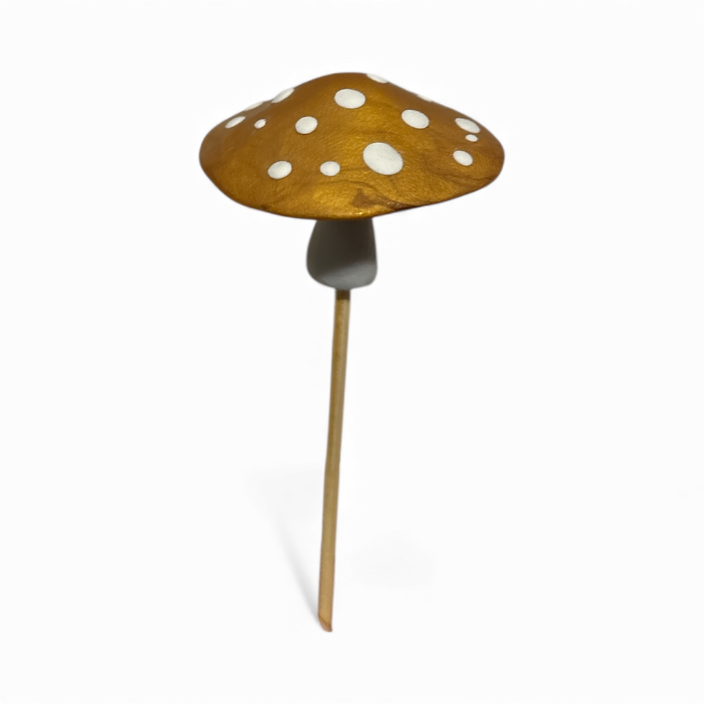 Gold Mushroom Plant Stake