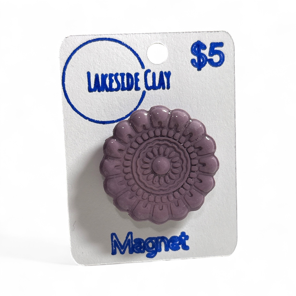 Lilac Flower Circle Magnet