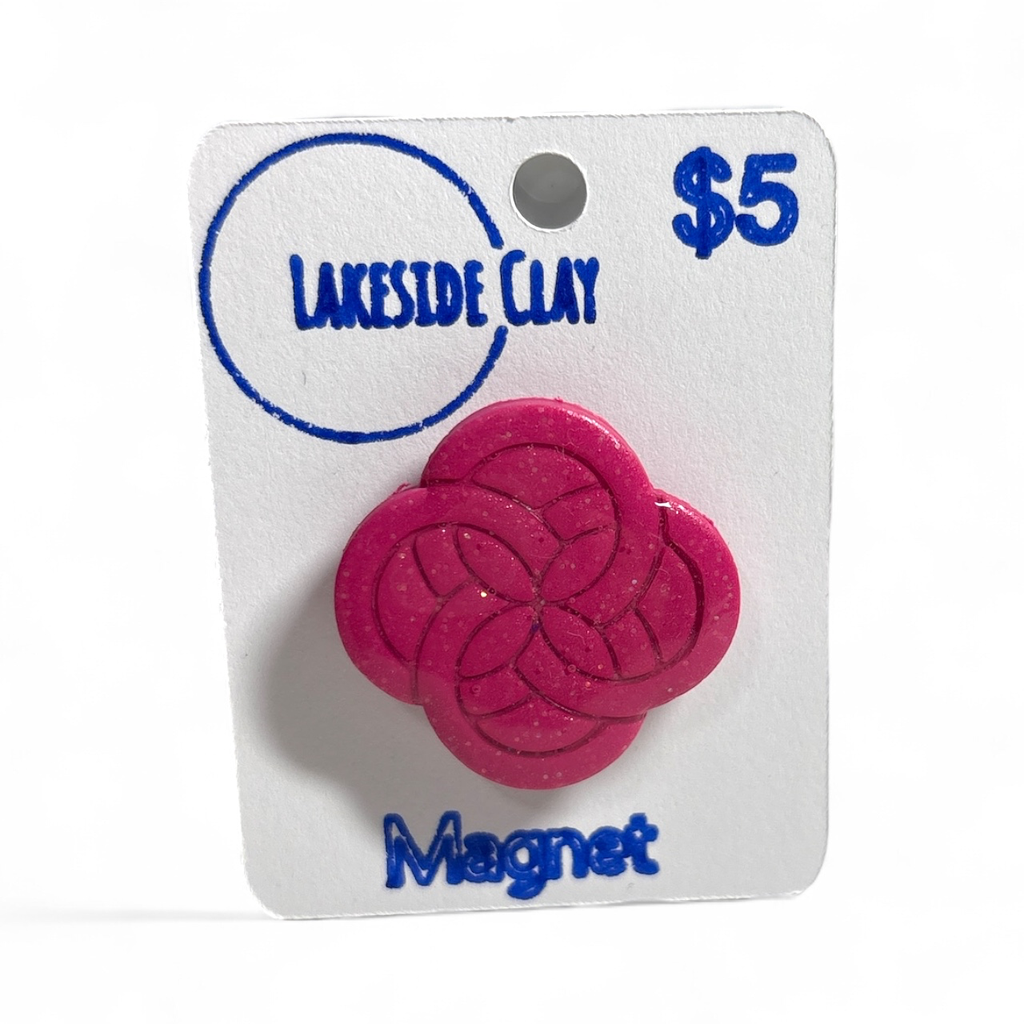 Pink Interlocked Circles Magnet