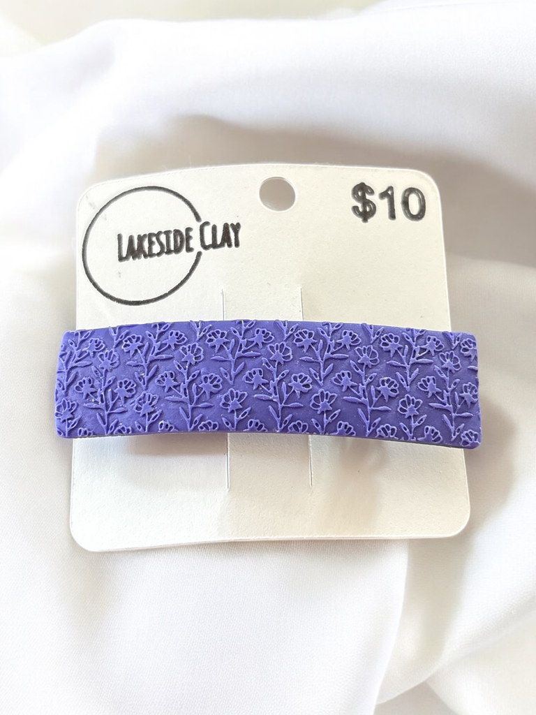 [20-3] Purple Flowers Barrette