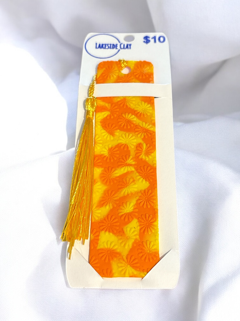Orange & Yellow Twist Daisies Bookmark