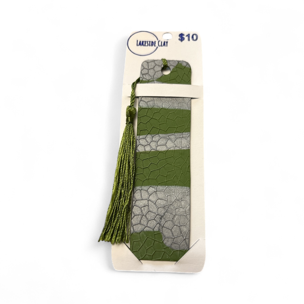 Silver & Green Twist Cobblestone Bookmark