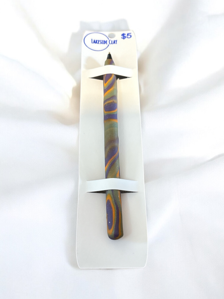 [L-92] Purple & Orange Swirl Pen