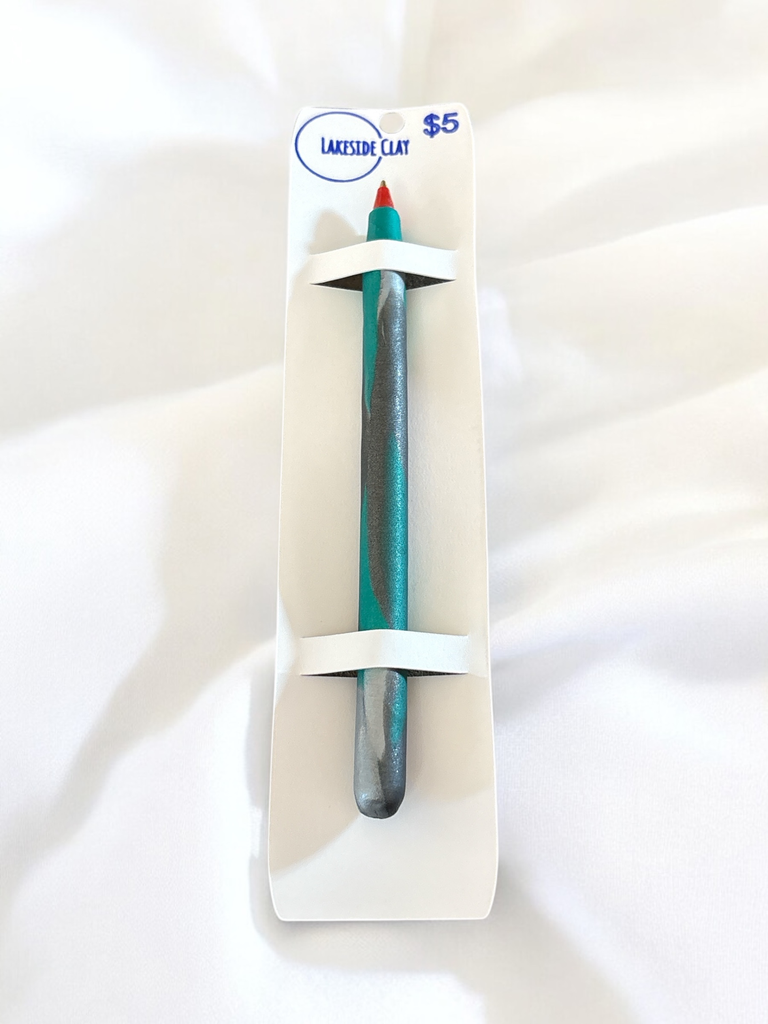 Silver & Green Twist Pen