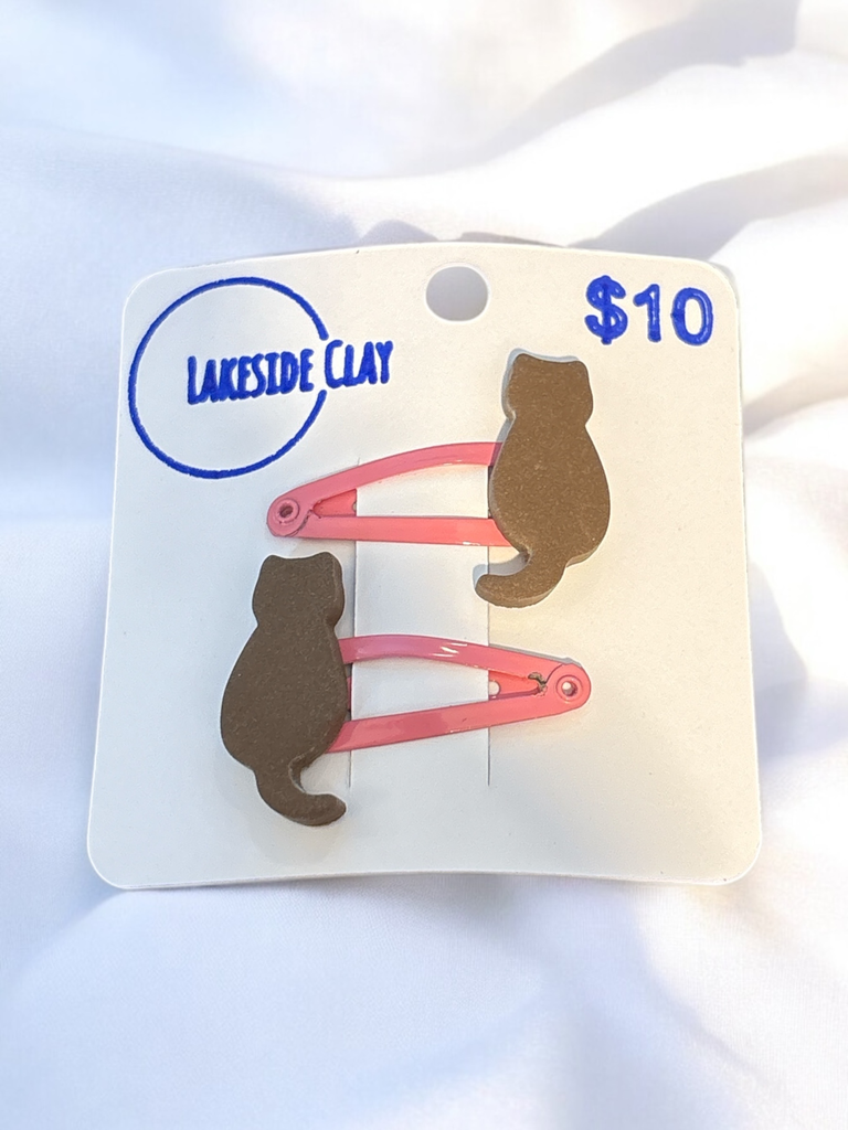 Brown Cat Hair Clips