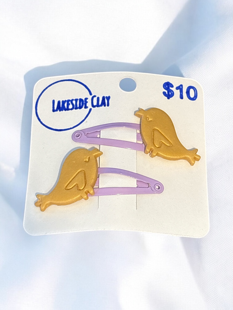 Gold Bird Hair Clips