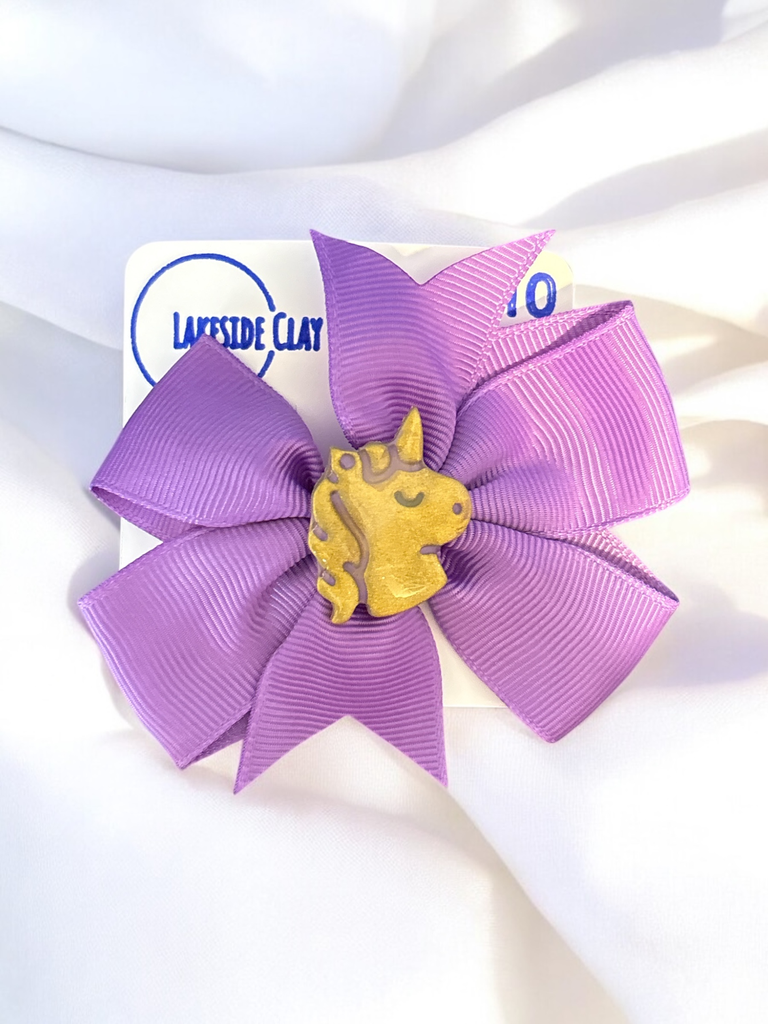 Gold Unicorn Hair Bow