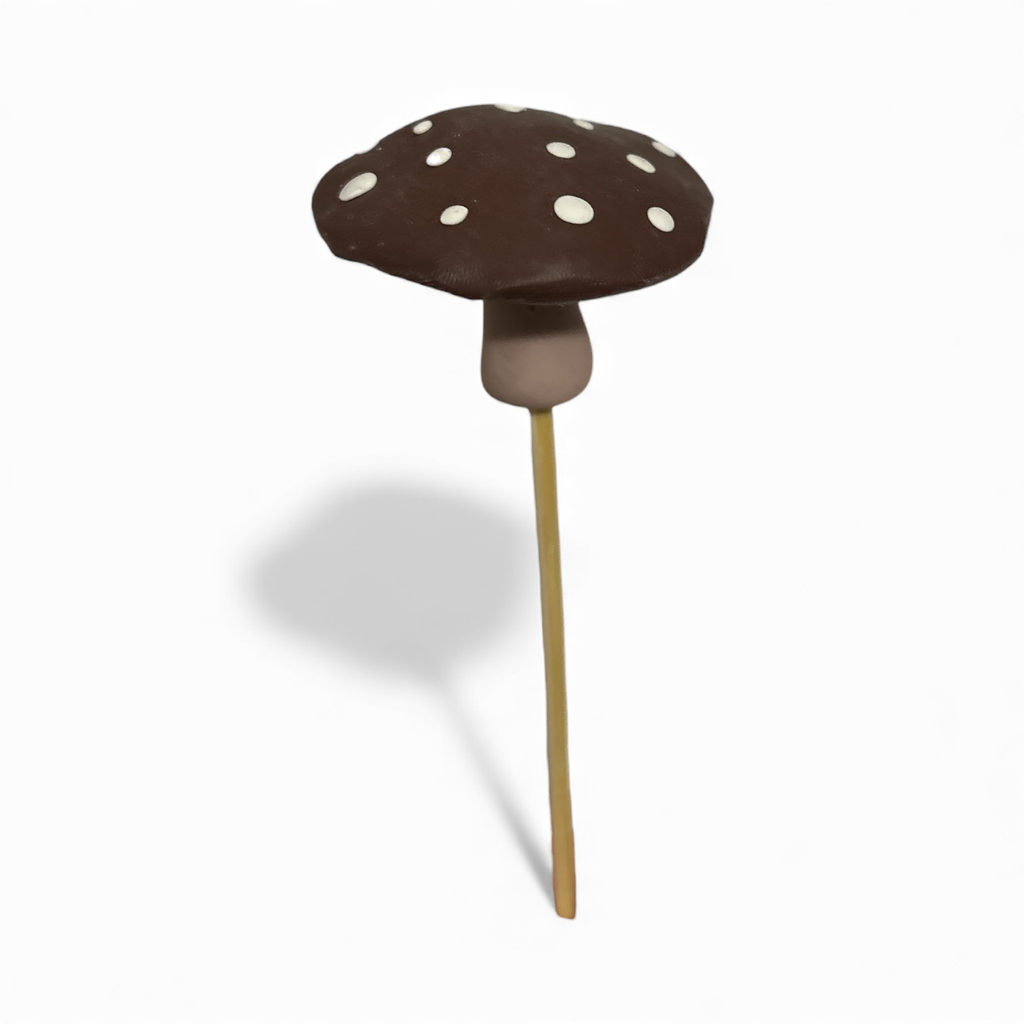 [P-27] Brown Mushroom Plant Stake