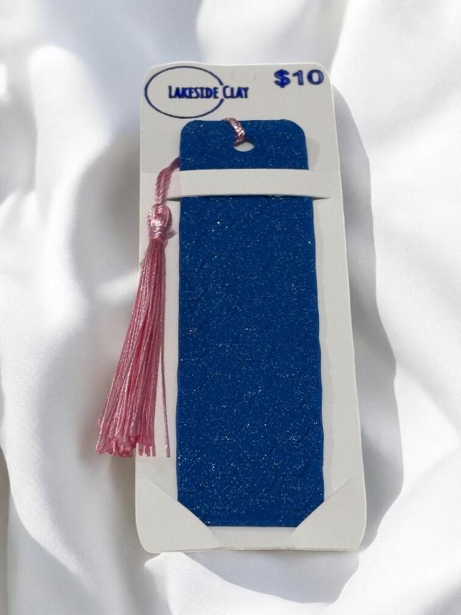[22-41] Sparkly Blue Hexagons Bookmark