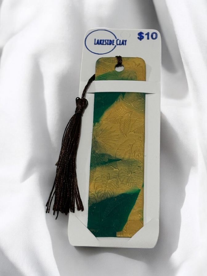 Green & Gold Leaves Bookmark 