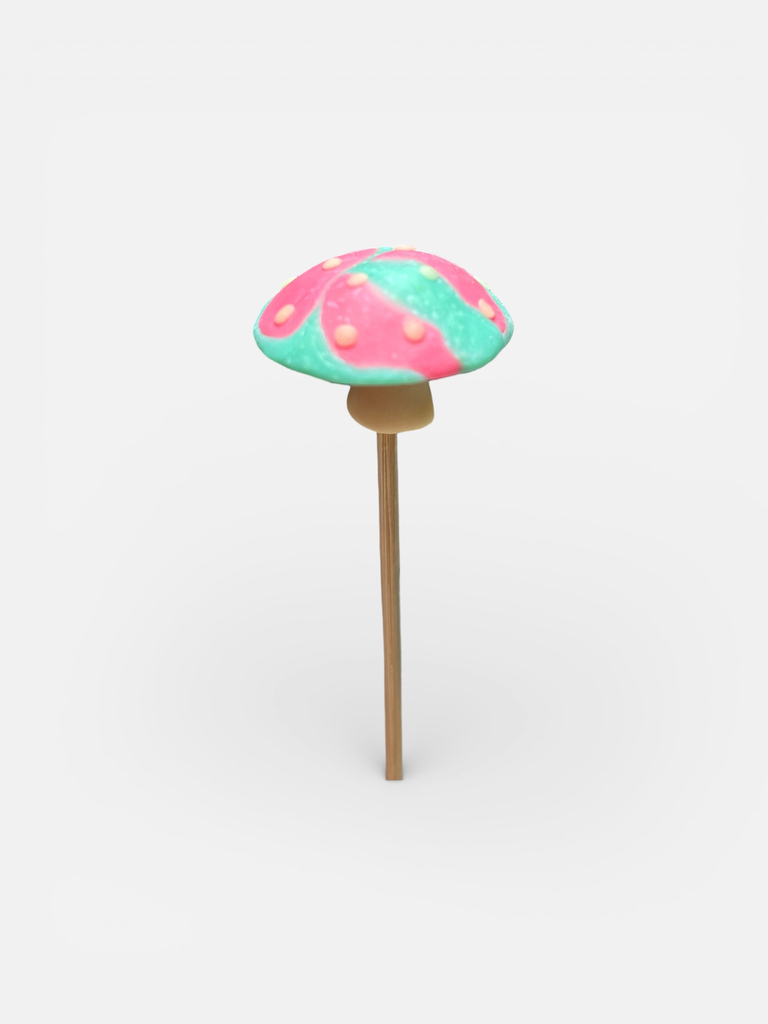 Pink & Teal Mushroom Plant Stake