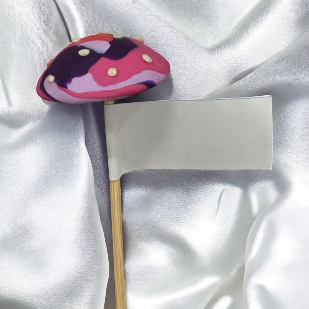 Pink & Purple Mushroom Plant Stake