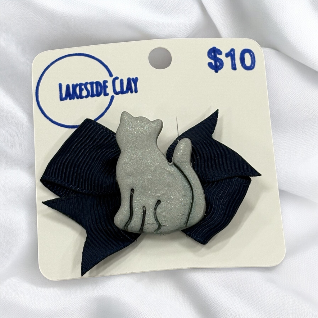 Silver Cat Hair Bow
