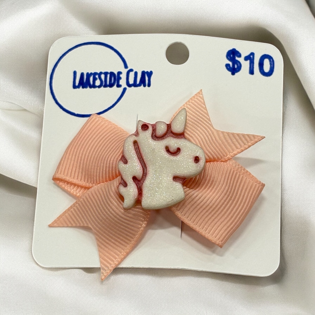 Pearl Unicorn Hair Bow