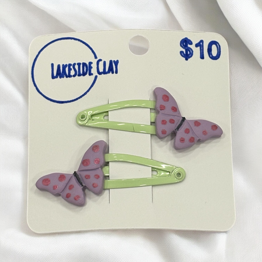 Lilac Butterfly Hair Clips