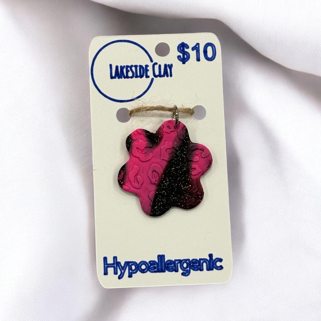 Pink & Black Leopard Pendant