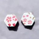 Flower Pattern Hexagon Studs