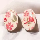 Flower Pattern Oval Studs