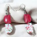 Flower Pattern Semi Circle Dangles