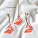Purple Unicorn Earring & Necklace Set