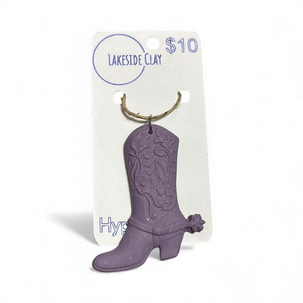 Lilac Cowboy Boot Pendant