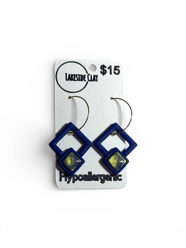 [46-12] Blue Diamond Hoops