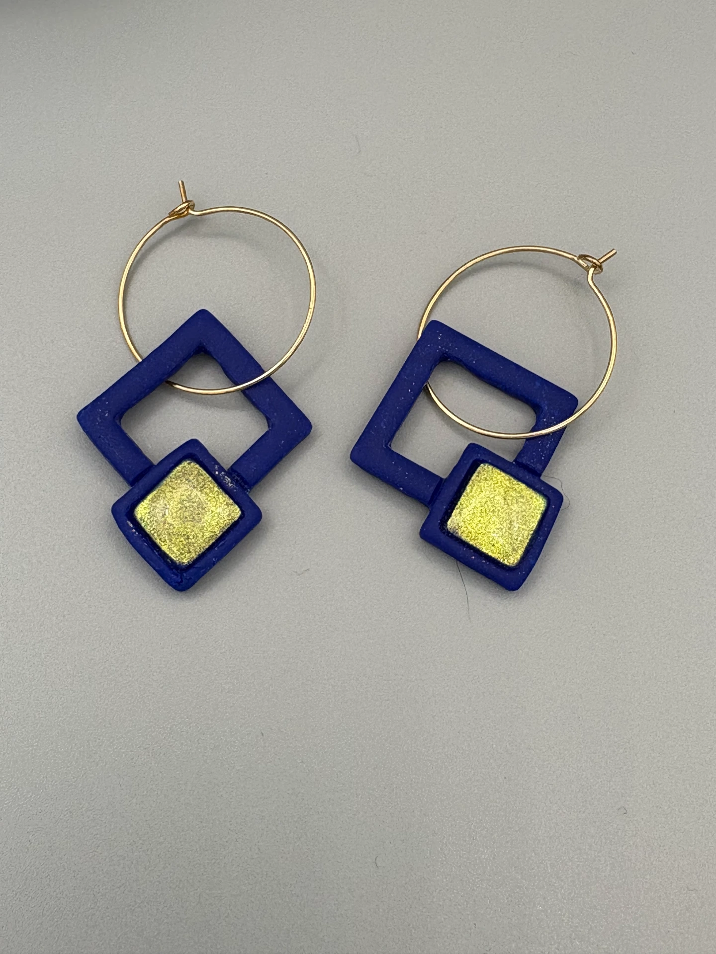 Blue Diamond Hoops