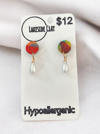 [45-53] Water Colour Circles with Faux Pearls