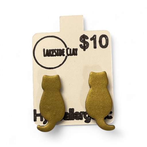 [47-49] Gold Sitting Cat Studs