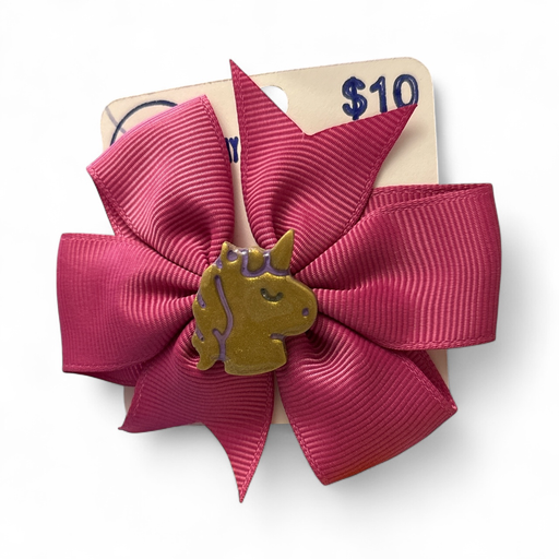 [63-5] Gold Unicorn Hair Bow