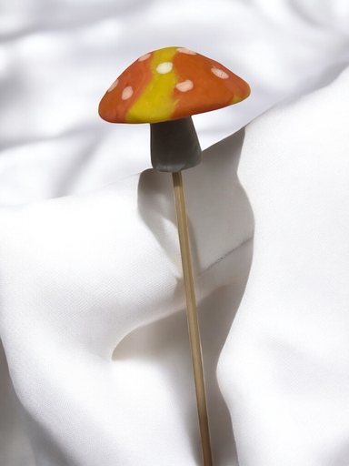 [P-32] Orange & Yellow Mushroom Plant Stake