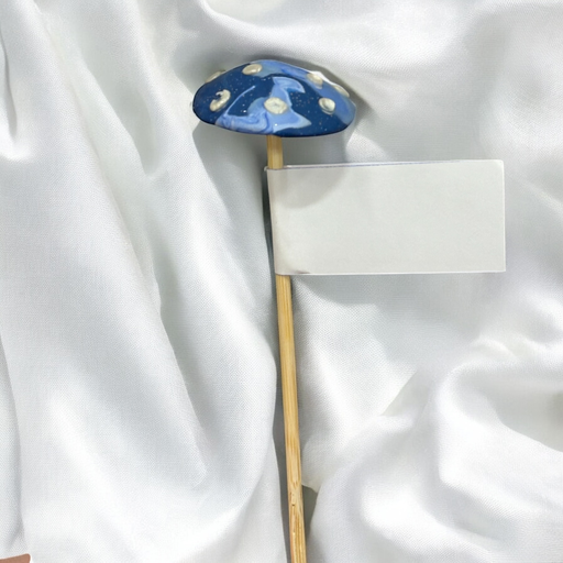 [P-42] Blue Blend Mushroom Plant Stake