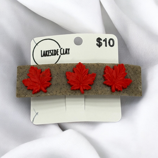 [20-47] Granite with Maple Leaves Barrette