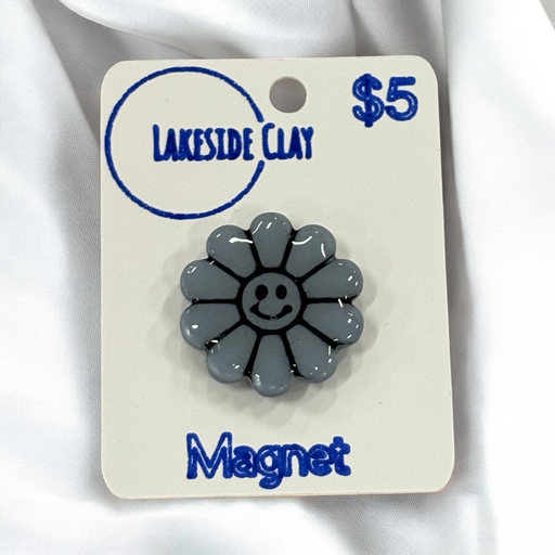 [A-41] Blue Smiley Flower Magnet