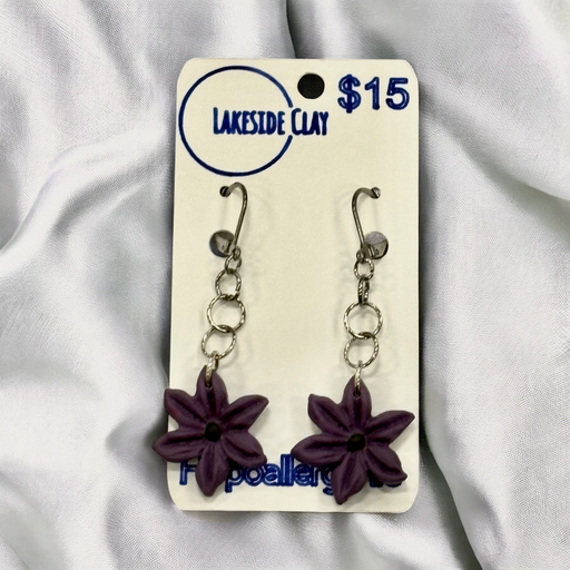 [1-10] Purple Flower Dangles