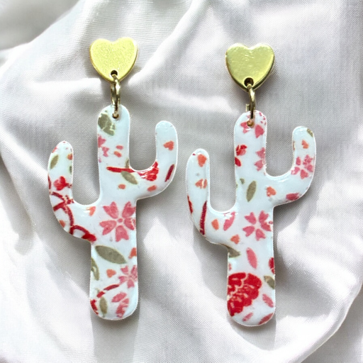 [9-24] Flower Pattern Cactus Dangles