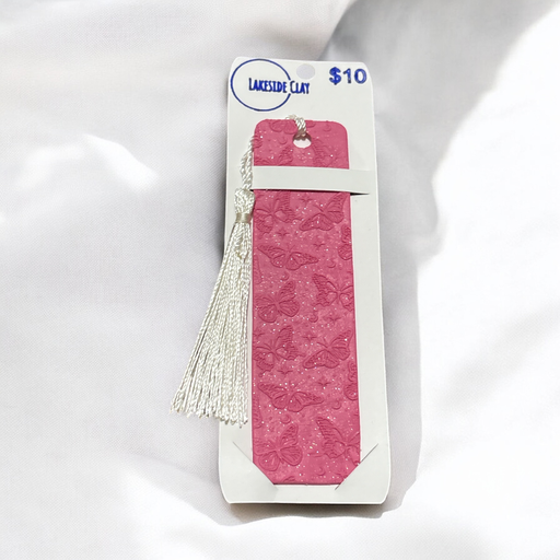 [22-105] Sparkly Pink Butterflies Bookmark