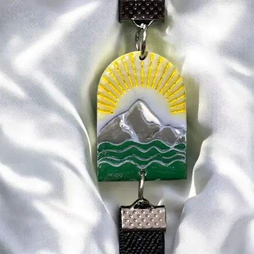 [66-3] Mountain Sunrise Elastic Bookmark