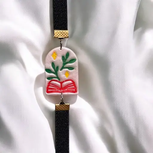 [66-6] Book & Bloom Elastic Bookmark