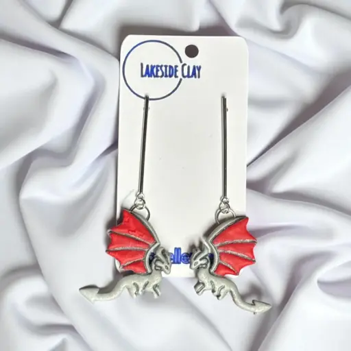 [8-7] Silver & Red Flying Dragons