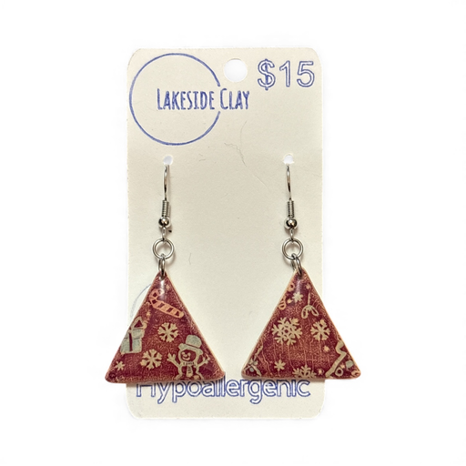 [51-5] Red Christmas Pattern Triangles