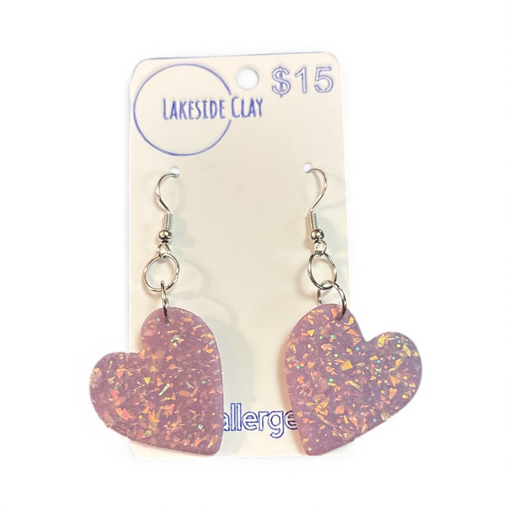 [43-22] Purple Opalescent Hearts